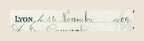 Handwritten Lyon 16 November 1909 date detail on antique French bill of exchange