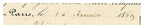 Close-up of handwritten entries on 1869 French tea trade invoice