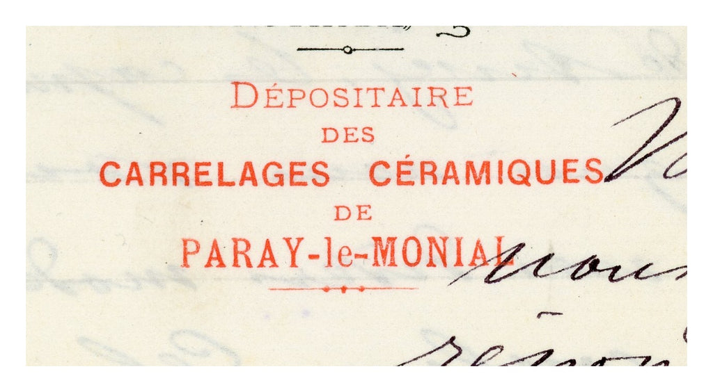 Fourcade Ablard & Cie business stamp on 1896 French marble trade letter