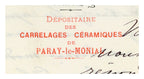 Fourcade Ablard & Cie business stamp on 1896 French marble trade letter