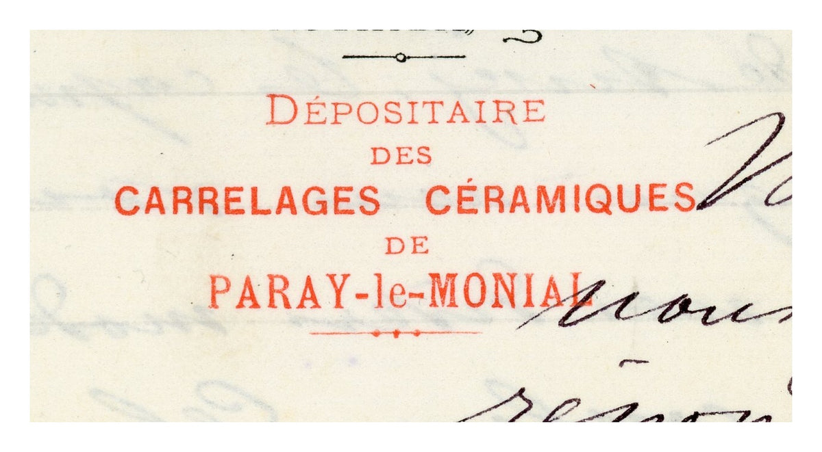 Fourcade Ablard & Cie business stamp on 1896 French marble trade letter