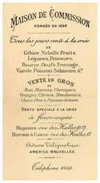 1920 Brussels Game Market Letter & Auction Invoice – Selys Longchamps Archive