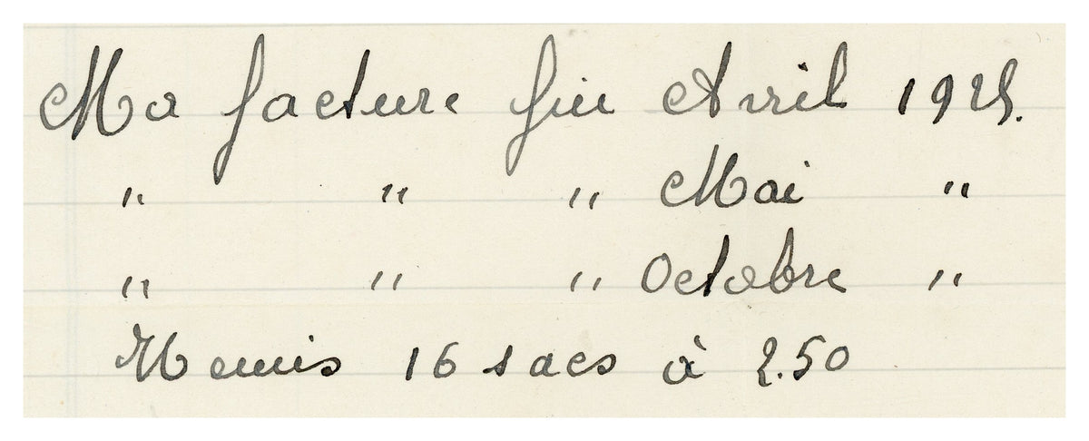 1928 Construction Materials Account – Joseph Degesves Ciney – Selys Longchamps Archive