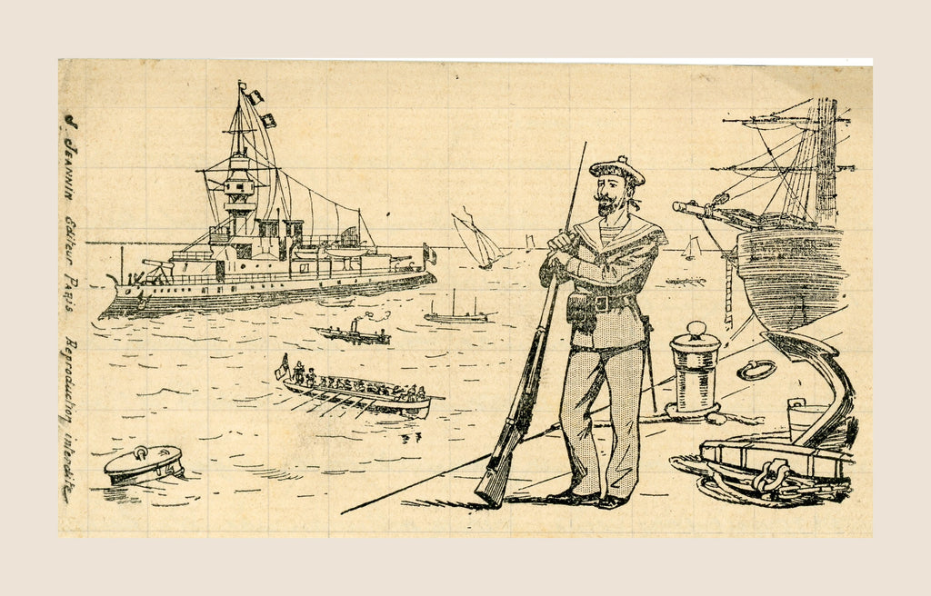 1912 French Naval Letter – Lorient – Illustrated “Marine” Stationery