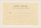 Blank reverse of Albert Bergeret Le Petit Trottin postcard number 3, with printed French Carte Postale address lines and natural foxing.