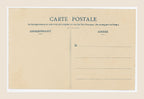Reverse of antique French Bergeret postcard La Charité, with original blue printed correspondence and address fields, unused postal stationery circa 1905.