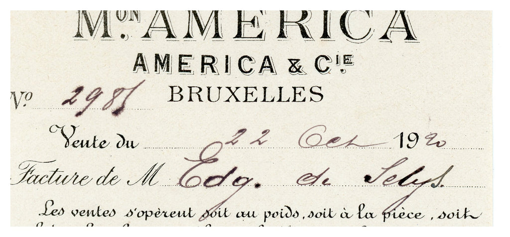 1920 Brussels Game Market Letter & Auction Invoice – Selys Longchamps Archive