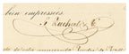 Handwritten signature on antique French tea merchant correspondence, 1869
