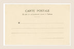 Unused reverse of antique Le Petit Trottin postcard number 4 by A. Bergeret and Cie, Nancy, showing an undivided address side and aged paper.