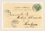 Original reverse of Bergeret French postcard No. 4 with green Deutsches Reich 5 pfennig stamp, Falkenberg postmark and handwritten address to Melina Alexandre in Metz.