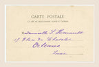 Reverse of antique letter O for Oiseau postcard, with period handwritten address to Suzanne Hénault in Orléans, France.