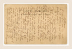 Reverse of antique Bergeret Tiara of Saitaphernes postcard with extensive handwritten French correspondence across the original undivided address side.