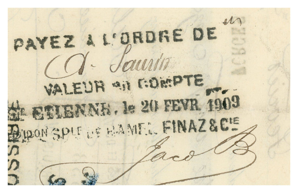 Detail of 91.70-franc commercial draft associated with Joanny Joly invoice