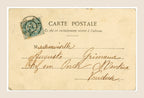 Reverse of a vintage French Bergeret postcard showing a green postage stamp, handwritten address to Vaucluse and an early 20th-century postmark.