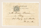 Reverse of antique French railway postcard No. 5 addressed to Marie Bourri, showing original postage stamp and postal markings.