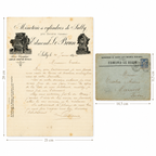 Original 1901 Sully flour mill letter and envelope from Bayeux, France