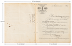 1. Original 1869 French tea invoice and correspondence shown as a folded commercial document