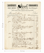 Original 1866 French saddlery account with horse-drawn carriage letterhead
