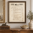 1. 1866 French saddler and coachbuilder invoice displayed as framed historical decor