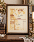 1. 1957 A. Borde mushroom invoice displayed as framed vintage food history decor