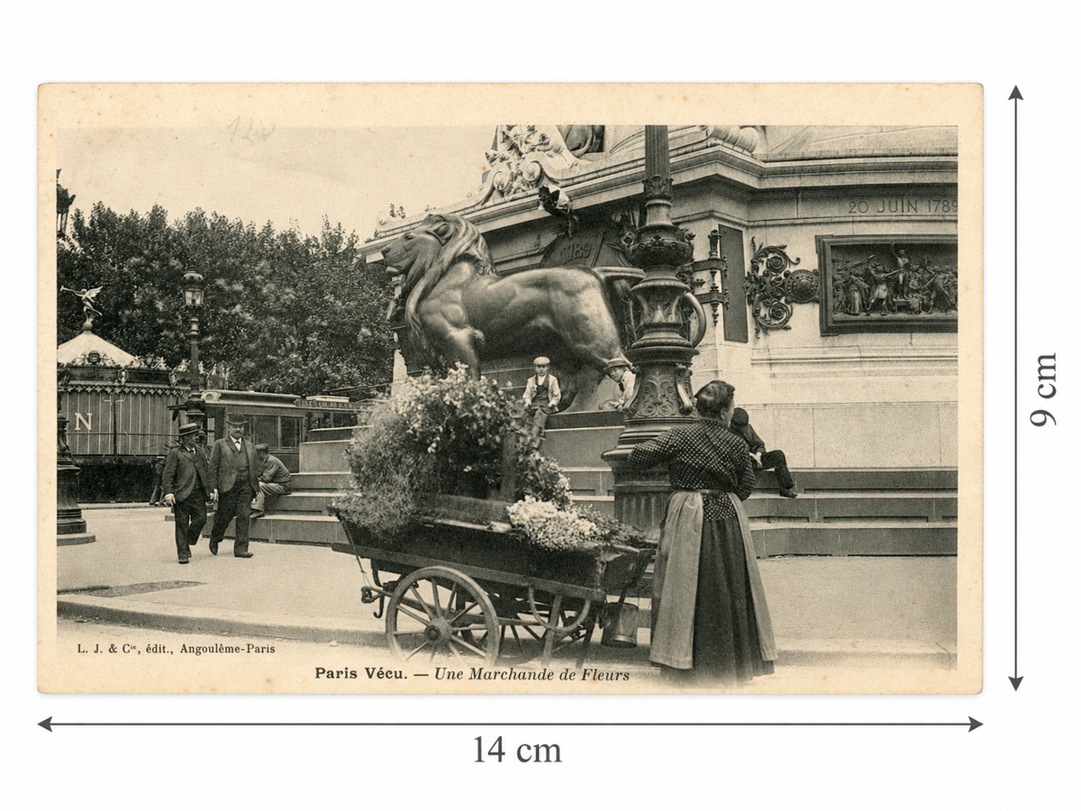 Paris Vécu – Flower Seller in Paris – Antique French Postcard