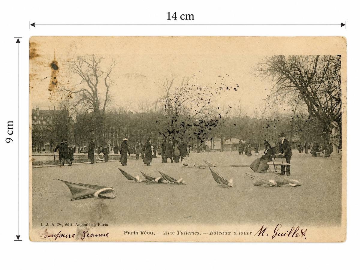 Paris Vécu – Model Boats at the Tuileries – Antique French Postcard