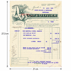 Original 1929 French flour mill invoice with Cat & Olivier illustrated letterhead