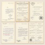 Alexis Dubois Luxembourg archive, six official documents relating to the Order of the Oak Crown, Belgium and Luxembourg, 1954