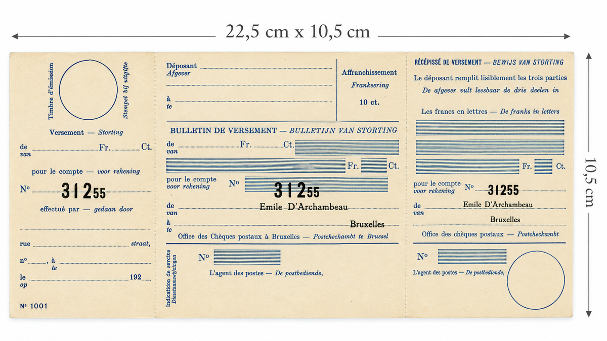 1925 Brussels Tailor & Furrier Invoice – E. Darchambeau – Selys Longchamps Archive