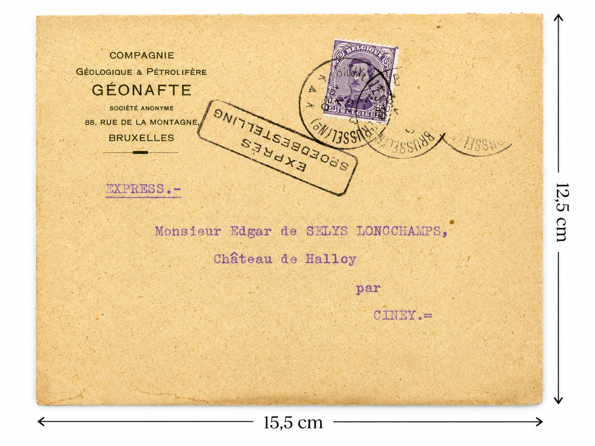 1920 Géonafte Geological & Petroleum Company Letter – Selys Longchamps Archive