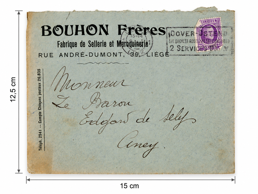 1923 Bouhon Frères Saddlery Invoice – Selys Longchamps Archive