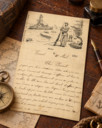 1912 French Naval Letter – Lorient – Illustrated “Marine” Stationery