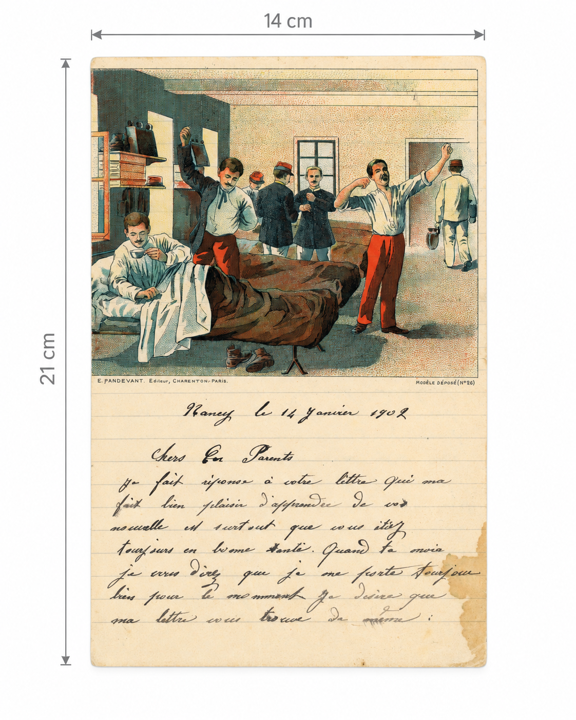 1902 French Soldier Letter from Nancy – Illustrated Military Stationery