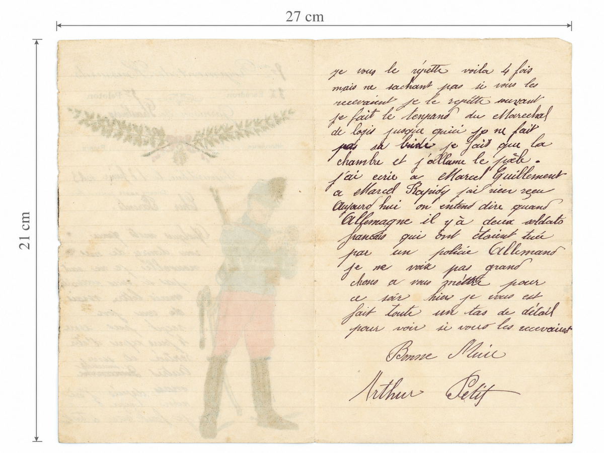 1913 French 7th Hussars Letter – Illustrated Strasbourg Military Stationery