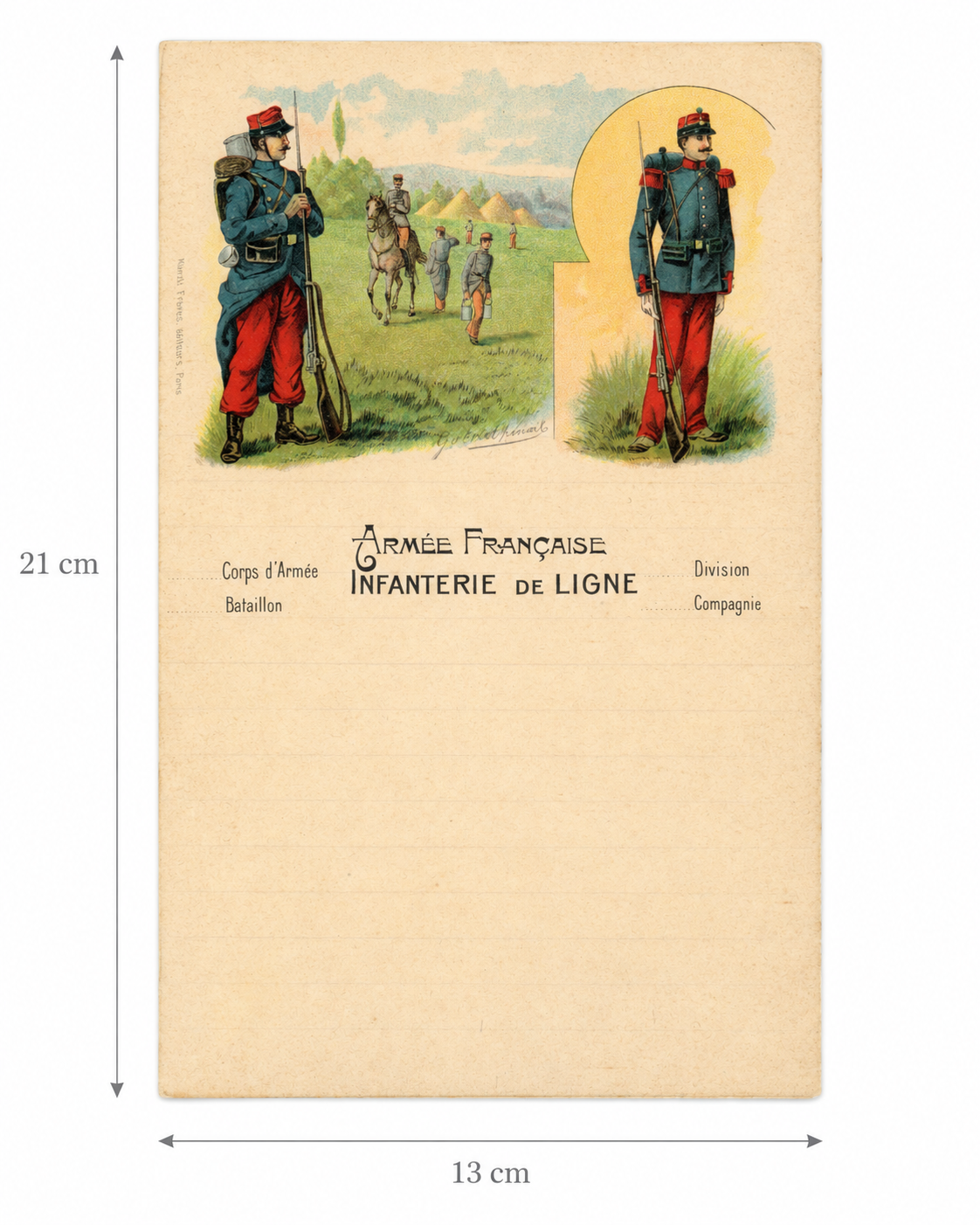French Military Stationery – 6th Line Infantry – Künzli Frères Paris
