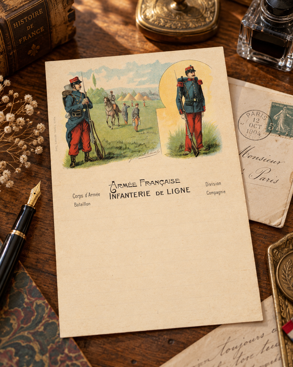 French Military Stationery – 6th Line Infantry – Künzli Frères Paris