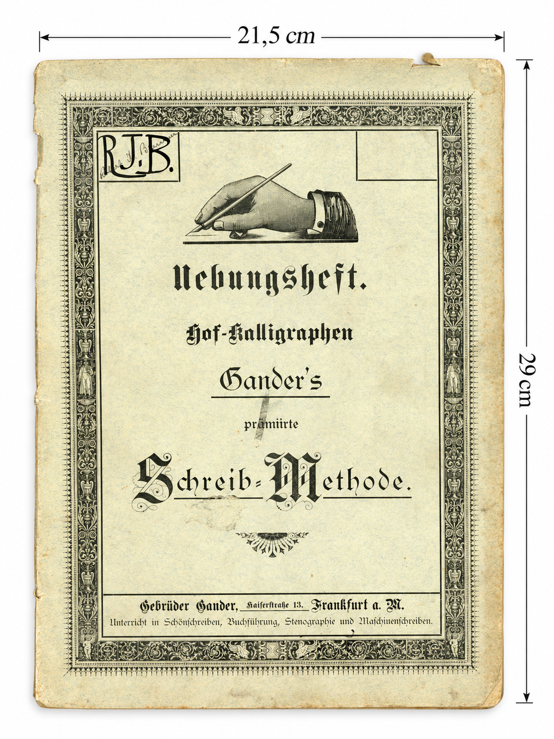 1904 German Calligraphy Exercise Book – Gander Writing Method – Frankfurt