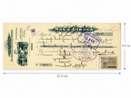 1907 French Mas & Giroud bill of exchange measuring 27.5 x 10.5 cm
