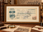 1. 1903 J.H. Mosoni & Cie French bill of exchange displayed in antique-style frame – frame not included