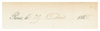 Handwritten date detail on antique Maison Groult French correspondence, Paris 1862
