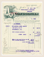 1929 Cat & Olivier French flour mill invoice from Marseille documenting Manitoba wheat trade
