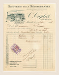1917 Minoterie de la Méditerranée French flour mill invoice from Marseille