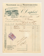 1917 Minoterie de la Méditerranée French flour mill invoice from Marseille