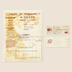 1957 A. Borde French mushroom trade invoice with matching bill of exchange from Saugues