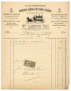 1896 French funeral trade invoice with illustrated undertaker letterhead