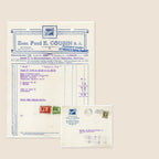 1930 Buick Brussels Invoice & Envelope – Madame de Selys-Longchamps