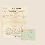1919 English Tailor Invoice from Spa – P. Slangen – Selys Longchamps Archive